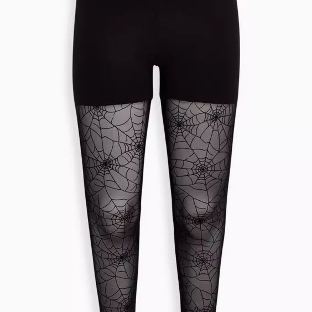 NWOT Torrid Full-Length Flocked Legging- Spider Web- Size 2x - Picture 4 of 9